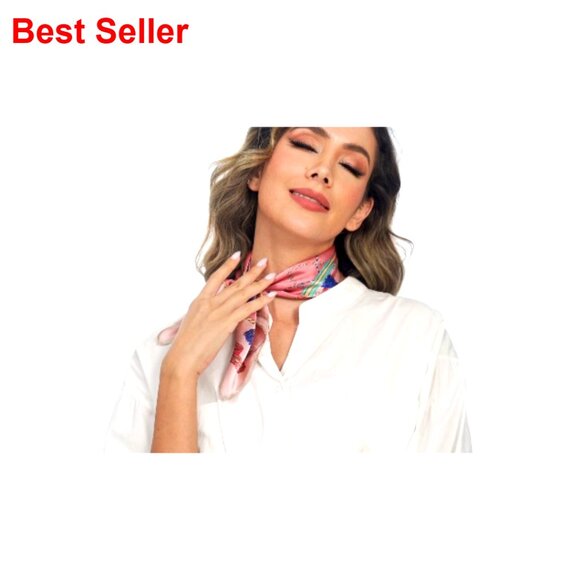 100% Mulberry Silk Square Scarf for Neck or Hair - Picture 7 of 7